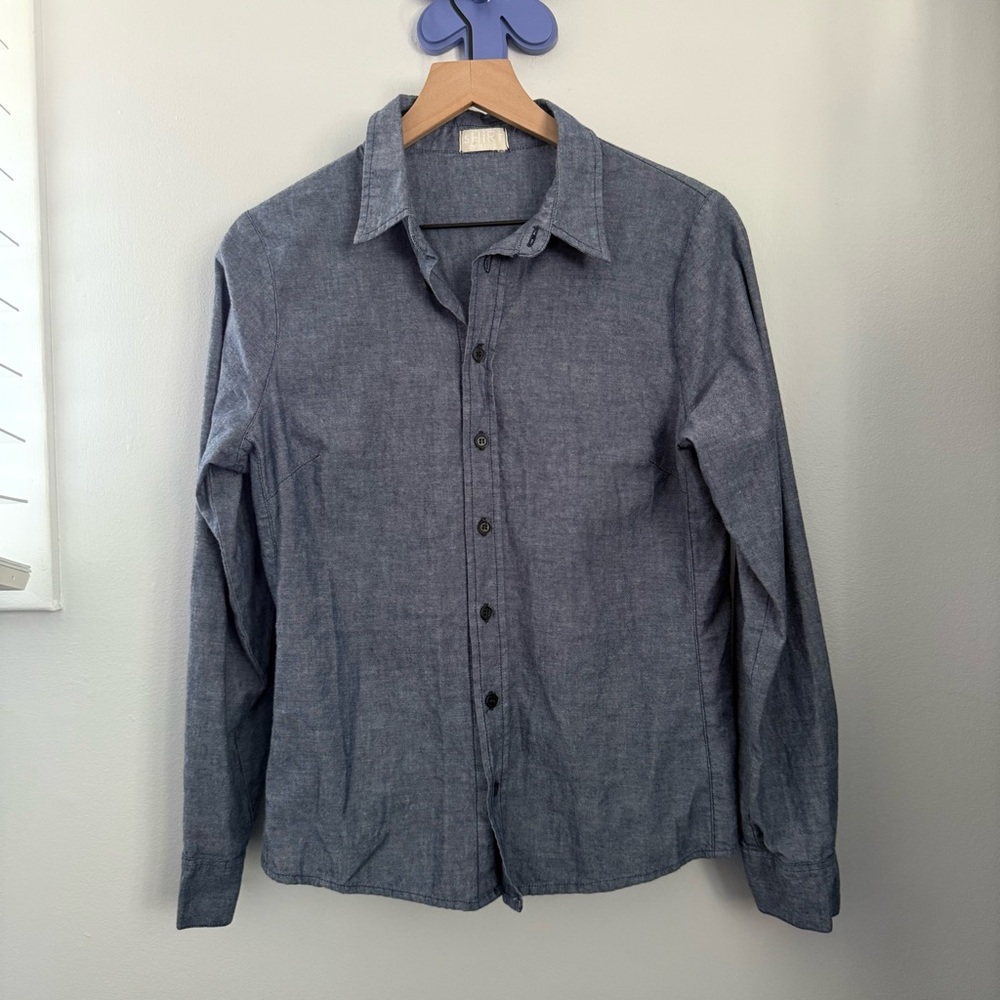 CP Shades Men’s Small‎ Long Sleeve Button Up Shirt Indigo Chambray